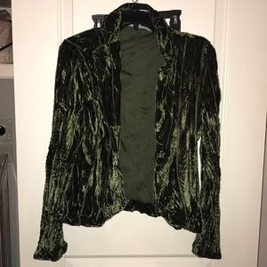 Dark Green Crushed Velvet Jacket